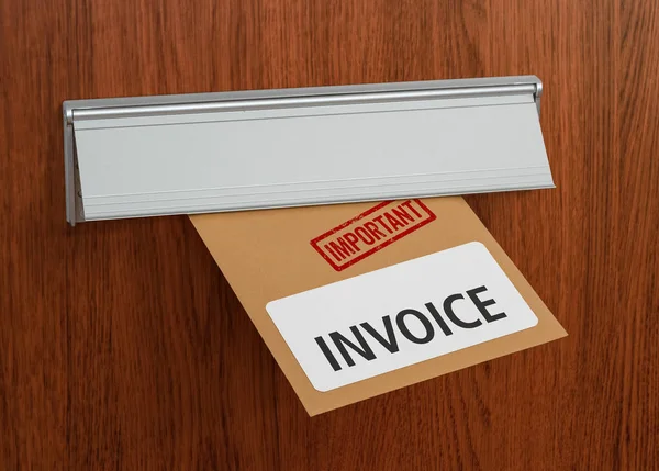 A letter with the label Invoice — Stock Photo, Image