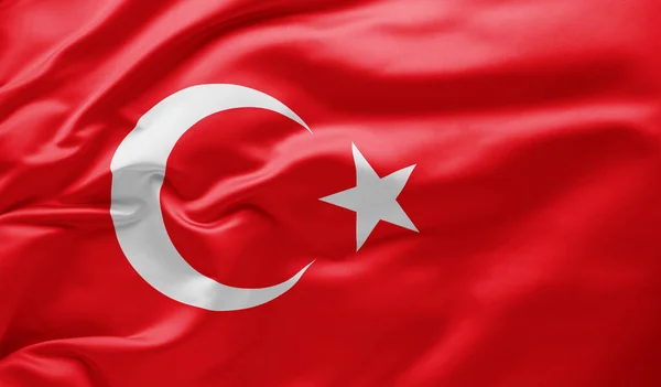 Κουνώντας την εθνική σημαία της Τουρκίας — Φωτογραφία Αρχείου