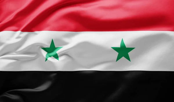 Das Schwenken der syrischen Nationalflagge — Stockfoto