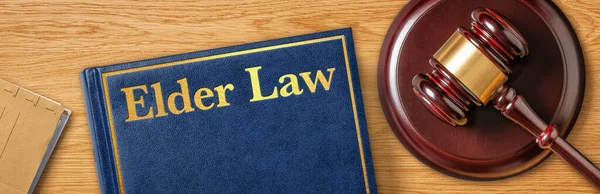 Gavel Law Book Elder Law — Stock Photo, Image