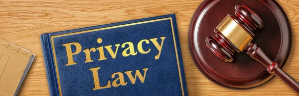 Ένα Σφυρί Ένα Βιβλίο Νόμου Privacy Law — Φωτογραφία Αρχείου