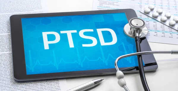 Word Ptsd Display Tablet — Stock Photo, Image