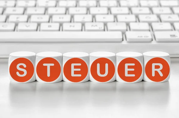 Letter Dice Voor Een Toetsenbord Belasting Steuer Duits — Stockfoto