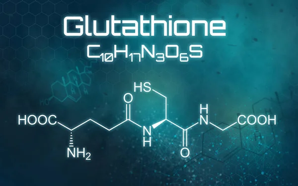 Chemische Formel Von Glutathion Auf Futuristischem Hintergrund — Stockfoto