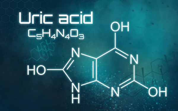 Chemische Formule Van Urinezuur Een Futuristische Achtergrond — Stockfoto