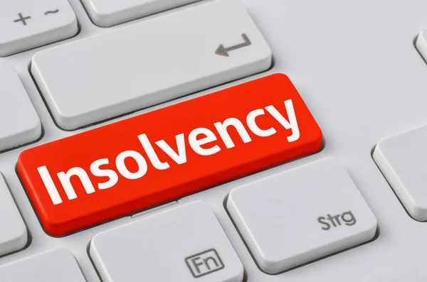 赤いボタンのキーボード Insolvency — ストック写真