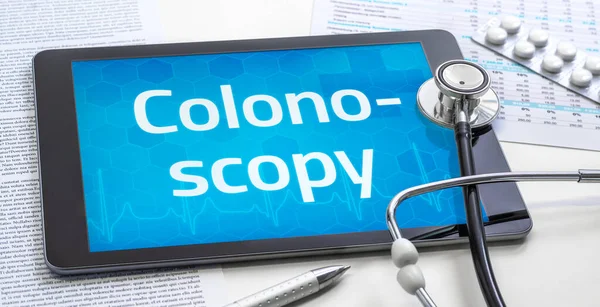 Słowo Colonoscopy Wyświetlaczu Tabletu — Zdjęcie stockowe