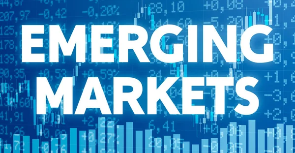 Konceptuell Bild Med Finansiella Diagram Och Diagram Tillväxtmarknader — Stockfoto