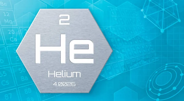 Elemento Químico Tabela Periódica Hélio — Fotografia de Stock