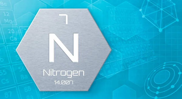 Chemical Element Periodic Table Nitrogen — Stock Photo, Image