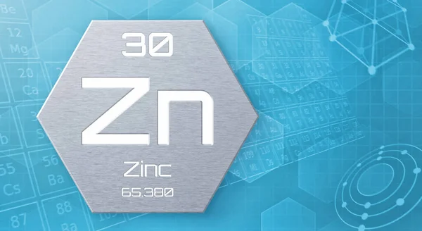 Chemical Element Periodic Table Zinc — Stock Photo, Image