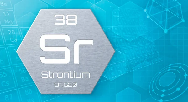 Élément Chimique Tableau Périodique Strontium — Photo