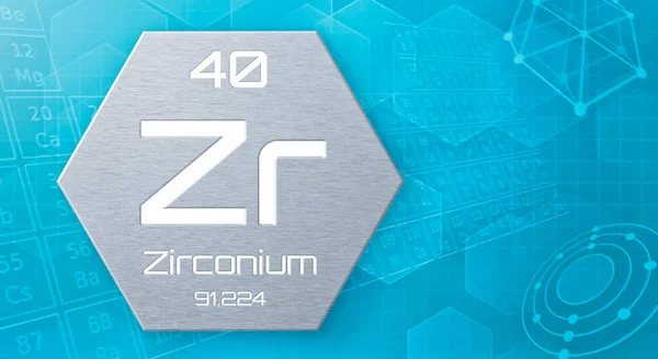 Chemisch Element Van Het Periodiek Systeem Zirkonium — Stockfoto