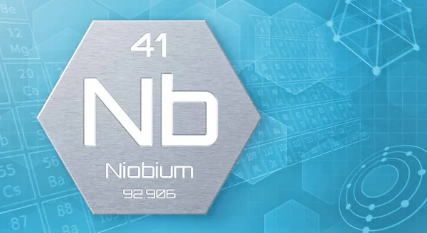 Chemical Element Periodic Table Niobium — Stock Photo, Image