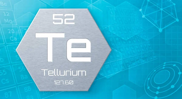 周期表的化学元素 Tellurium — 图库照片