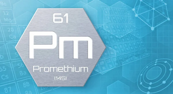 Chemical Element Periodic Table Promethium — Stock Photo, Image