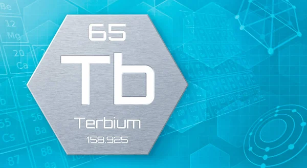 周期表的化学元素 Terbium — 图库照片