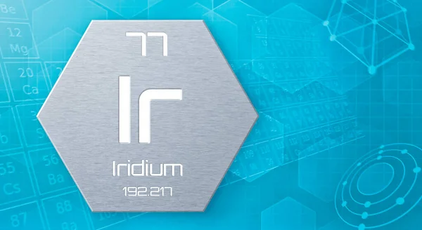Chemický Prvek Periodické Tabulky Iridium — Stock fotografie
