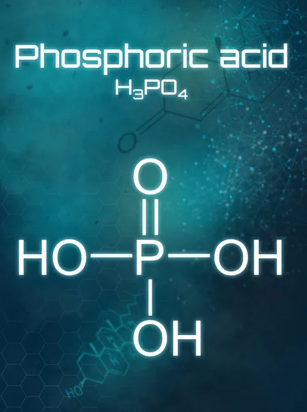 Chemische Formule Van Fosforzuur Een Futuristische Achtergrond — Stockfoto