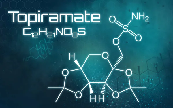 Chemische Formule Van Topiramaat Een Futuristische Achtergrond — Stockfoto