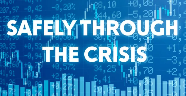 Konzeptbild Mit Finanzdiagrammen Und Grafiken Sicher Durch Die Krise — Stockfoto