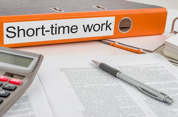 Folder Label Short Time Work — Stock Photo, Image