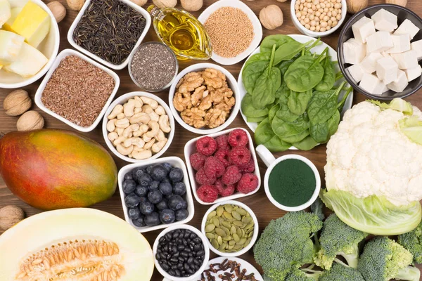 Veganska Källor Omega Fettsyror Hälsosam Kost — Stockfoto