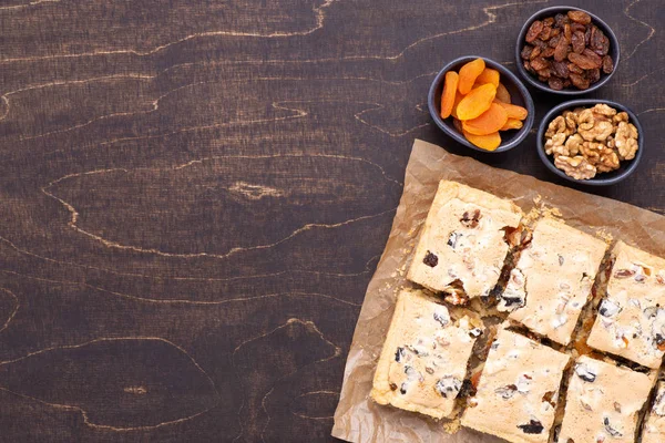 Torta Tradizionale Polacca Pasqua Chiamata Mazurek Con Abbondanza Frutta Secca — Foto Stock