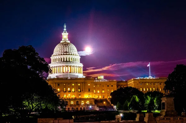 View West Entrance Marble Domed Government Building Capitol Hill Washington — Stock Photo, Image