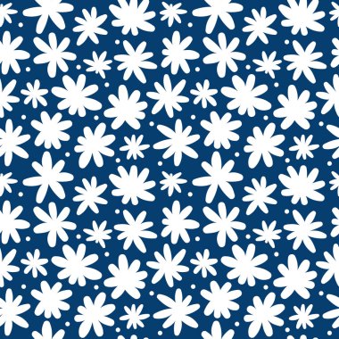 Güzel mavi çiçek pürüzsüz desen