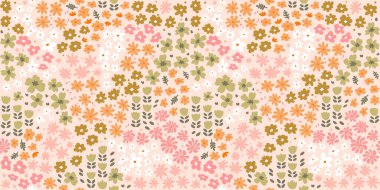 Ditsy çiçeksiz desenli yaz pembe çiçekleri