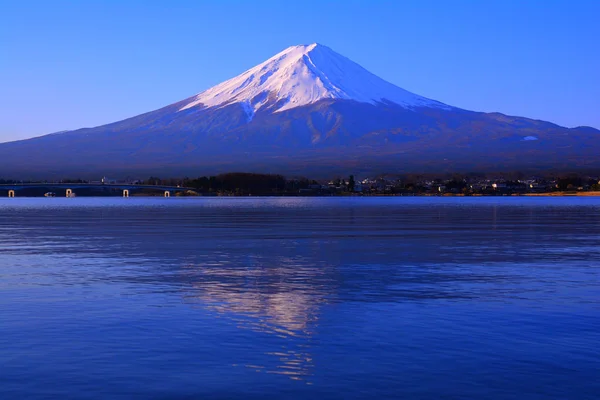 Monte Fuji Con Cielo Azul Desde Lago Kawaguchi Japón 2019 — Foto de Stock