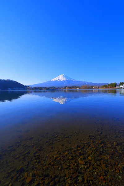 Fuji Con Cielo Azul Ubuyagasaki Lago Kawaguchi Japón 2019 — Foto de Stock