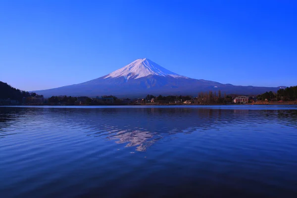 Fuji Com Céu Azul Ubuyagasaki Lago Kawaguchi Japão 2019 — Fotografia de Stock
