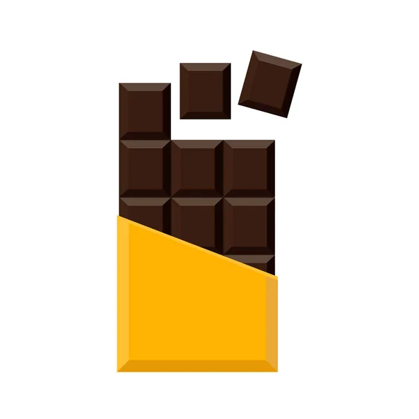Barra Chocolate Realista Isolado Fundo Branco Embalagem Faz Asneira Ilustração — Vetor de Stock