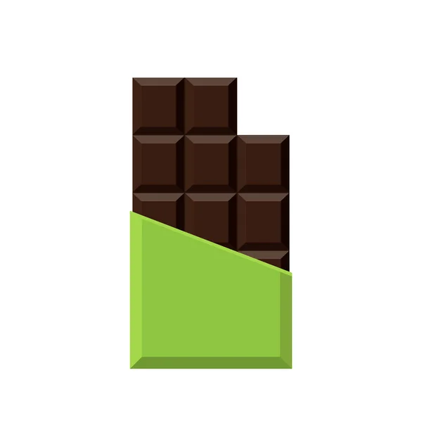 Barra Chocolate Realista Aislada Sobre Fondo Blanco Embalaje Prepárate Ilustración — Vector de stock