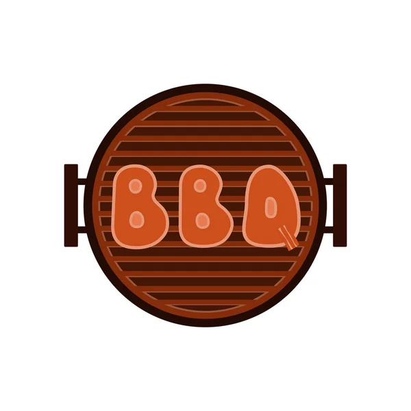 Buchstaben Bbq Auf Dem Grill Steak Vom Grill Auf Dem — Stockvektor