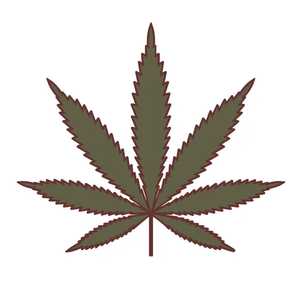 Marihuana Hoja Cannabis Cannabis Medicinal Vector Silueta Una Hoja Cáñamo — Archivo Imágenes Vectoriales