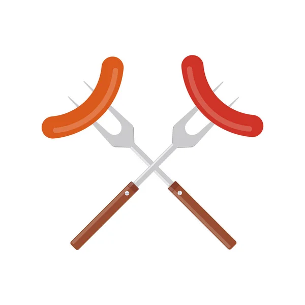 Outils De BBQ La Spatule Et La Fourchette Ont Croisé Illustration