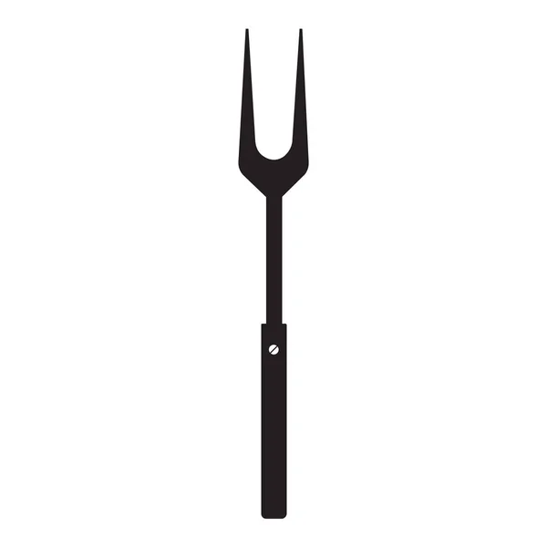 Grillgabel Vorhanden Bbq Oder Grill Tools Symbol Schwarze Schlichte Silhouette — Stockvektor