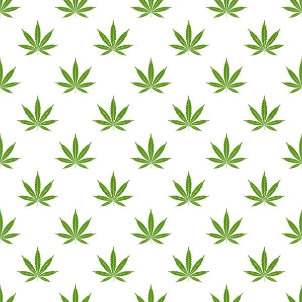 Marihuana yaprağı ile Seamless modeli. Esrar arka plan. Desen kumaş tasarım, duvar kağıdı, kağıt kaydırma için kullanılabilir. İzole vektör çizim.