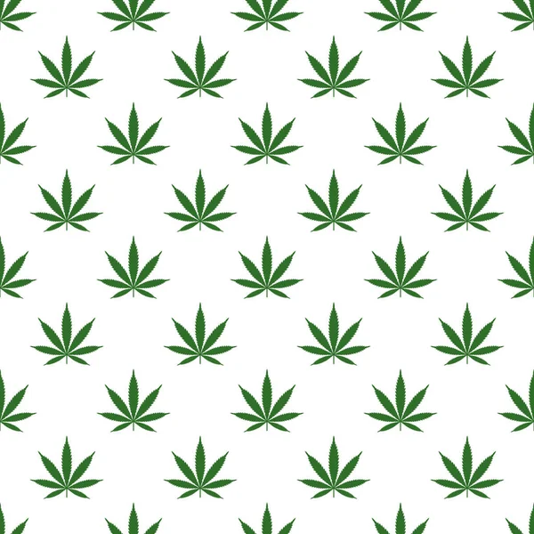 Marihuana yaprağı ile Seamless modeli. Esrar arka plan. Desen kumaş tasarım, duvar kağıdı, kağıt kaydırma için kullanılabilir. İzole vektör çizim.