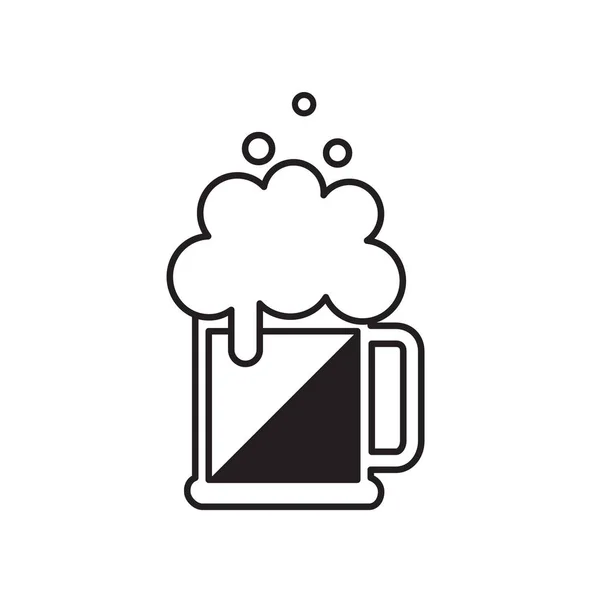 泡とビールのジョッキ 黒ビールのアイコンをベクトルします シンボル テンプレート 分離ベクトル図 — ストックベクタ
