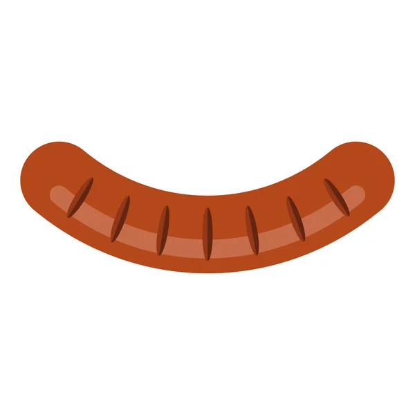 Saucisse Frite Saucisse Rôtie Saucisse Grillée Illustration Vectorielle Isolée Sur — Image vectorielle