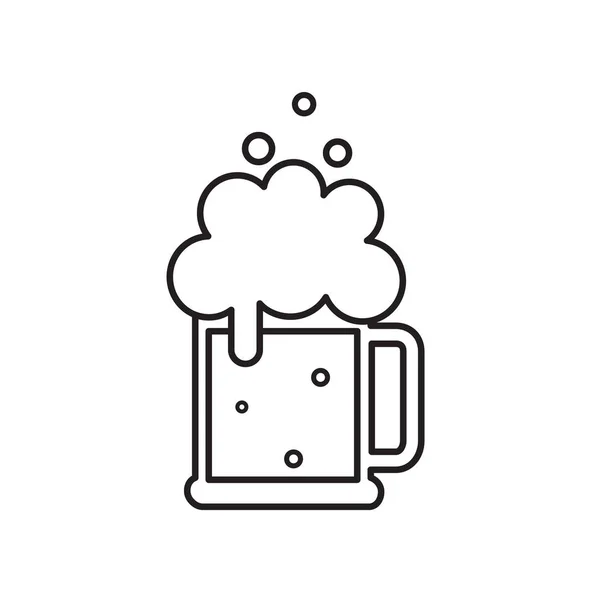 Taza Cerveza Con Espuma Icono Cerveza Negra Vectorial Logo Plantilla — Vector de stock