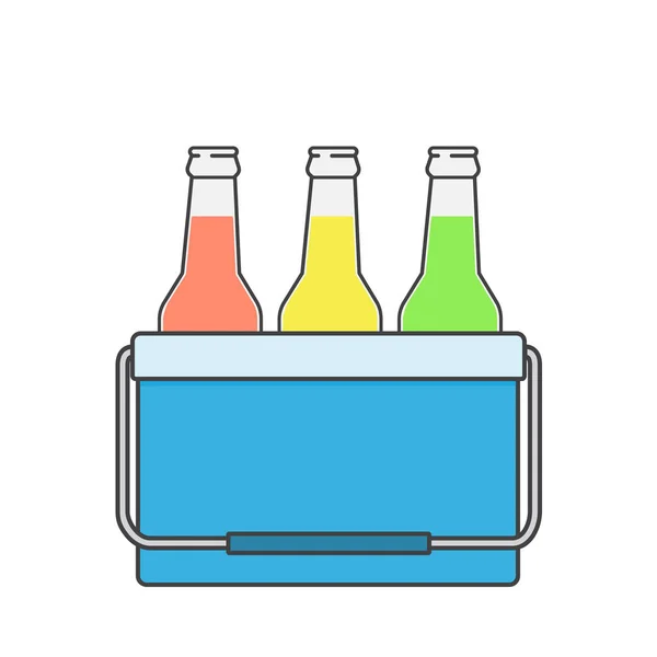 Freezer Bag Cor Azul Ilustração Vetorial Bebidas Pequeno Refrigerador Saco —  Vetores de Stock