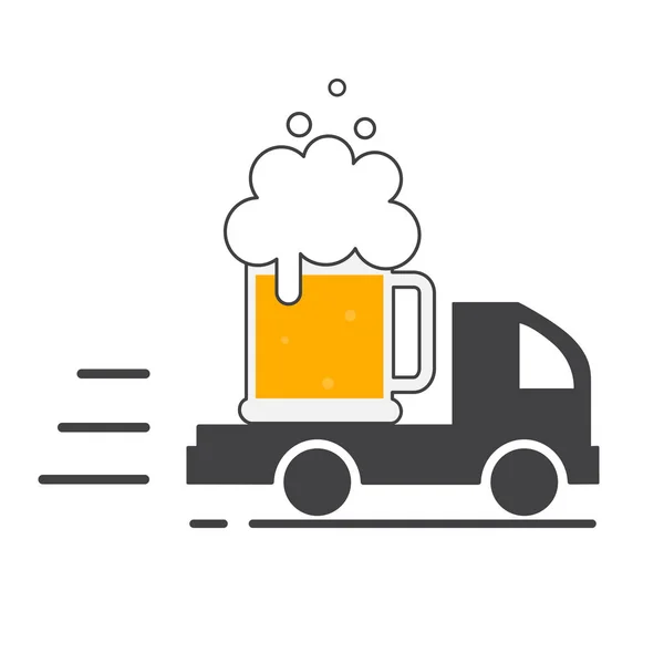 Beer Delivery Symbol Template Logo Isolated Vector Illustration — Stock Vector