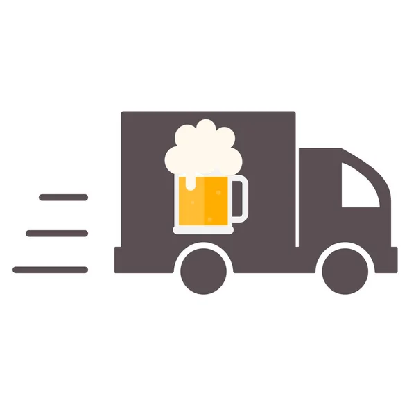 Consegna Della Birra Simbolo Logo Modello Illustrazione Del Vettore Isolato — Vettoriale Stock