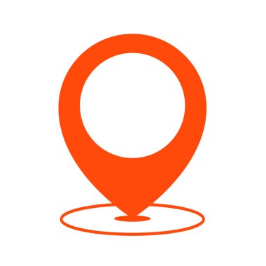 Harita işaretçi simgesi. Konumu simgesi. Harita işaretçi. Navigasyon haritası, gps, yön, yer, pusula, ilgili kişi arama kavramı. Beyaz arka plan üzerinde izole vektör çizim