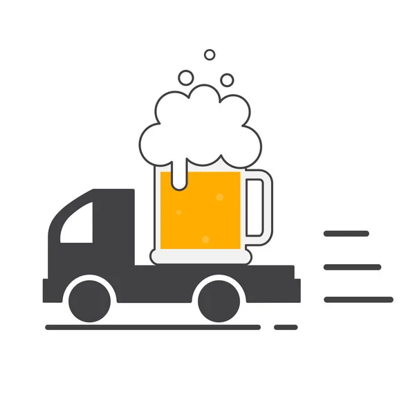 Beer Delivery Symbol Template Logo Isolated Vector Illustration — Stock Vector